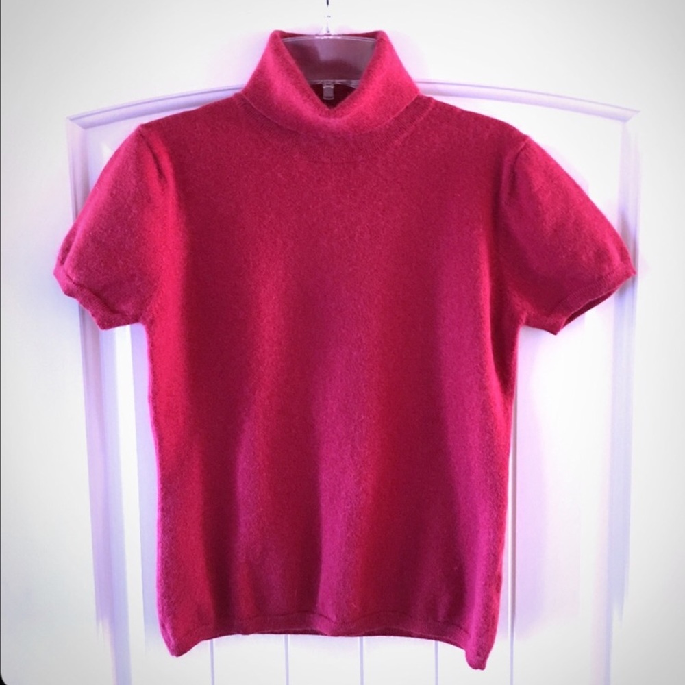 From Paris 🇫🇷 Dark Red Short Sleeve Turtleneck